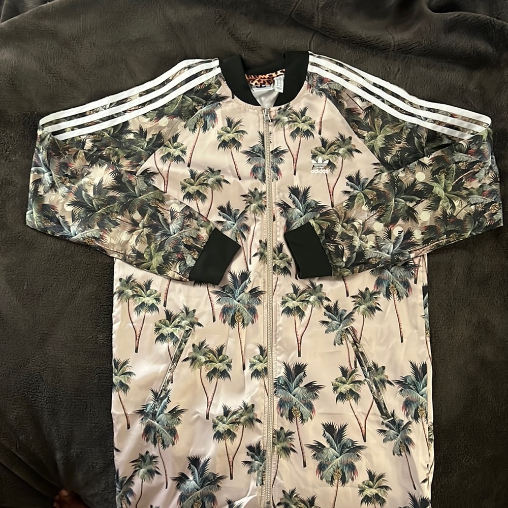 Rare Adidas x Farm Tropical Long Maxi Track Jacket Satin